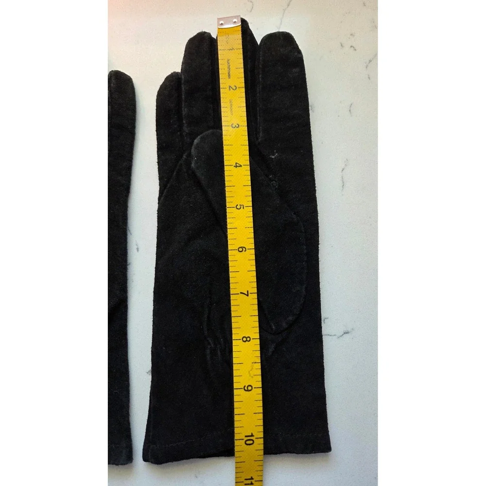 Fownes‎ Black Suede Gloves XL 100% Acrylic Lining Fine Imported Suede